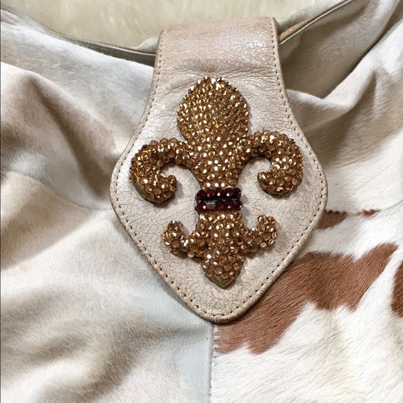 Bridget Shuster Calf Hair Fleur De Lis Bag - Picture 3 of 8